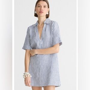 J. Crew Blue and White Striped Dress